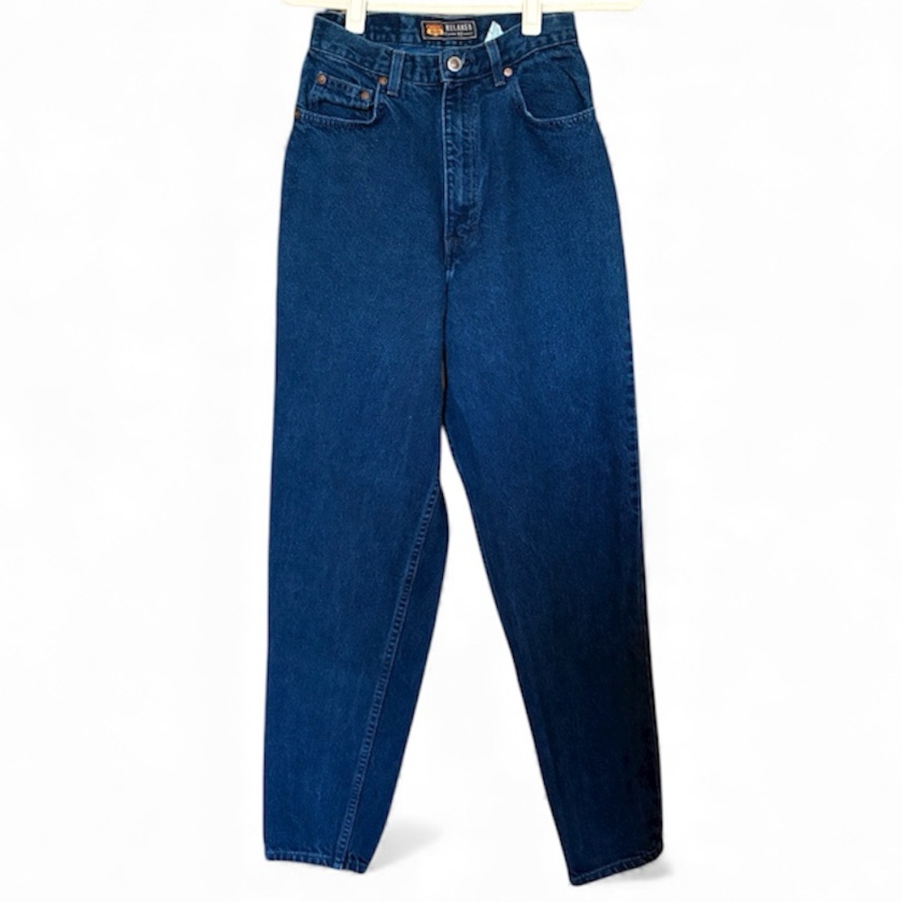 Vintage High Waist Dark Wash Mom Jean size 7/8 Tall